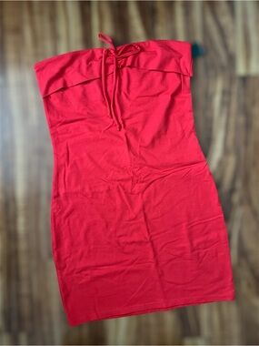 Wild Fable Strapless Red Tie-Front Bodycon Dress